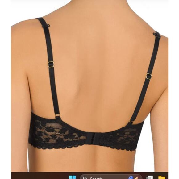 New ~ NATORI ~ Women's Black Cherry Blossom Convertible Plunge Bra Size 34G - Picture 3 of 8